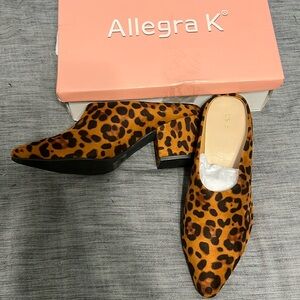 Allegra K leopard print chunky heel